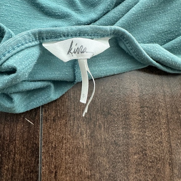 KINA blue/green flowy top in size small - Picture 4 of 5